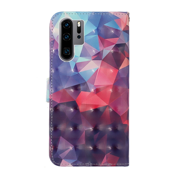 3D Color Lattice Pattern Colored Drawing Horizontal Flip Leather Case for Huawei P30 Pro, with Holder & Card Slots & Wallet & Lanyard