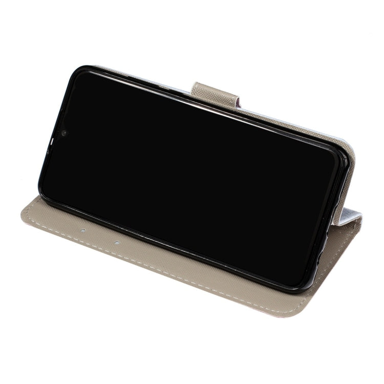 Green Leaves Pattern Colored Drawing Horizontal Flip Leather Case for Huawei P30 Lite, with Holder & Card Slots & Wallet & Lanyard