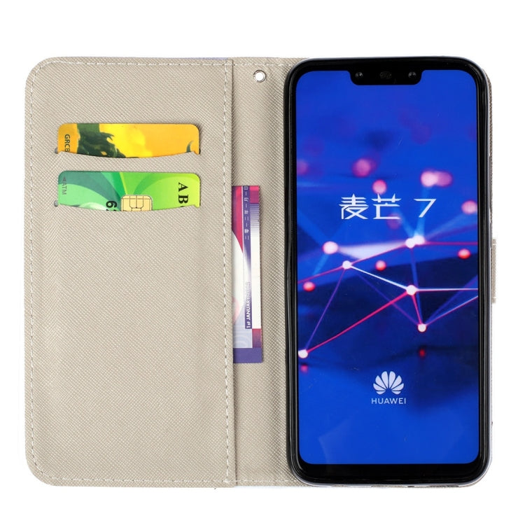 Colorful Pineapple Pattern Colored Drawing Horizontal Flip Leather Case for Huawei Mate 20 Lite, with Holder & Card Slots & Wallet & Lanyard