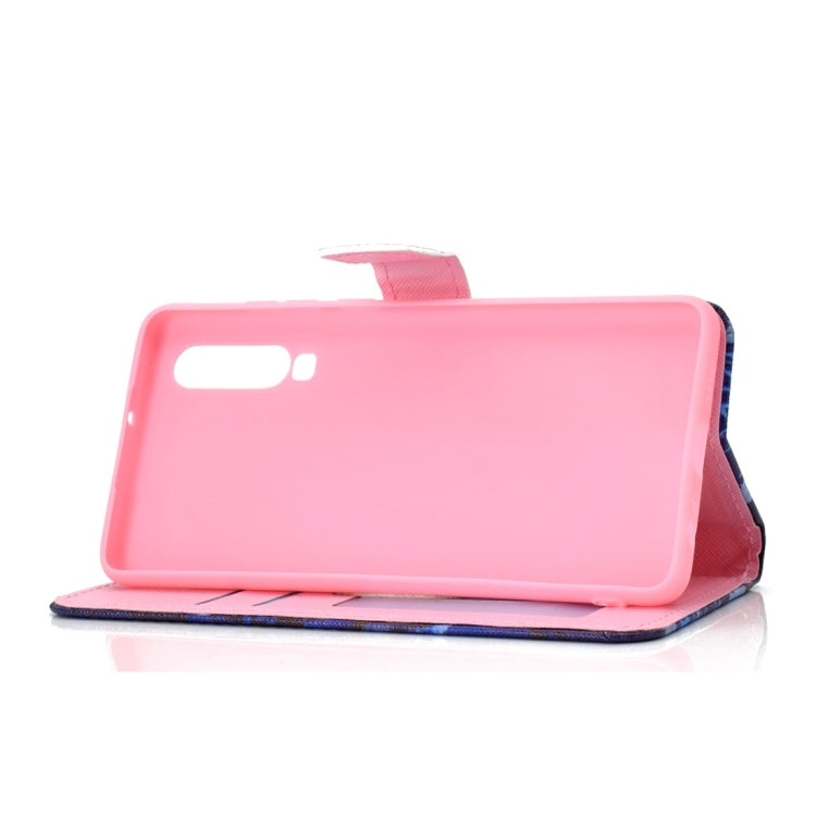 Bookshelf Pattern Colored Drawing Horizontal Flip Leather Case for Huawei P30, with Holder & Card Slots & Wallet & Lanyard