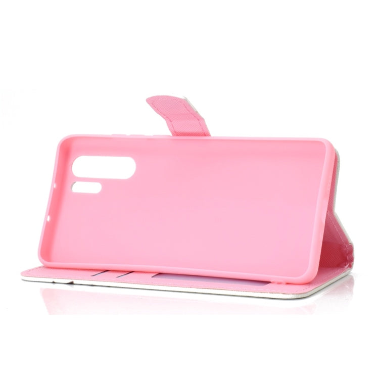 Cherry Tree Pattern Colored Drawing Horizontal Flip Leather Case for Huawei P30 Pro, with Holder & Card Slots & Wallet & Lanyard