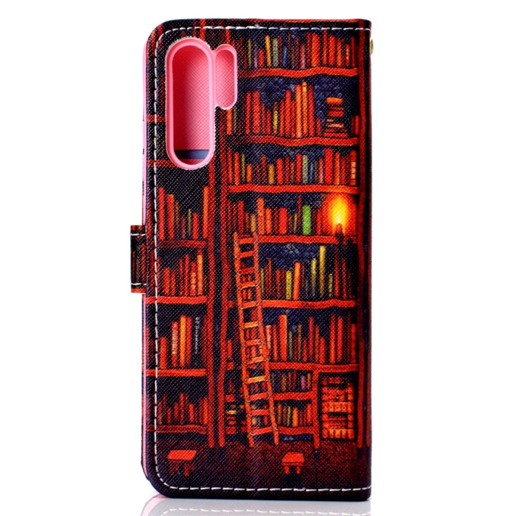 Bookshelf Pattern Colored Drawing Horizontal Flip Leather Case for Huawei P30 Pro, with Holder & Card Slots & Wallet & Lanyard