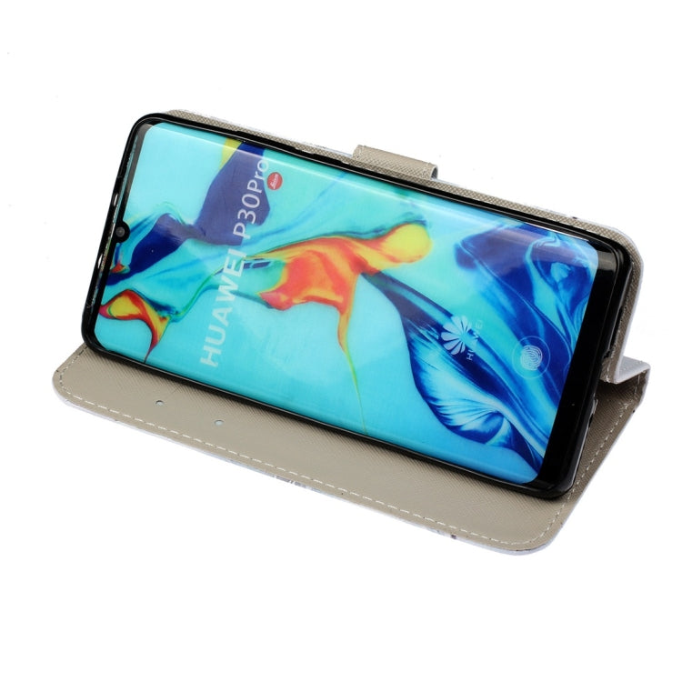 Crown Pattern Colored Drawing Horizontal Flip Leather Case for Huawei P30 Pro, with Holder & Card Slots & Wallet & Lanyard
