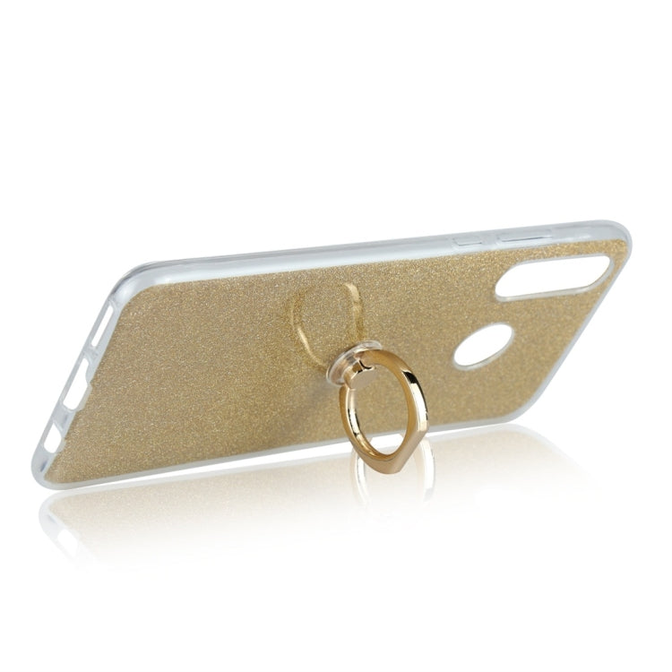 Glittery Powder Shockproof TPU Protective Case for Huawei P30 Lite, with 360 Degree Rotation Ring Holder