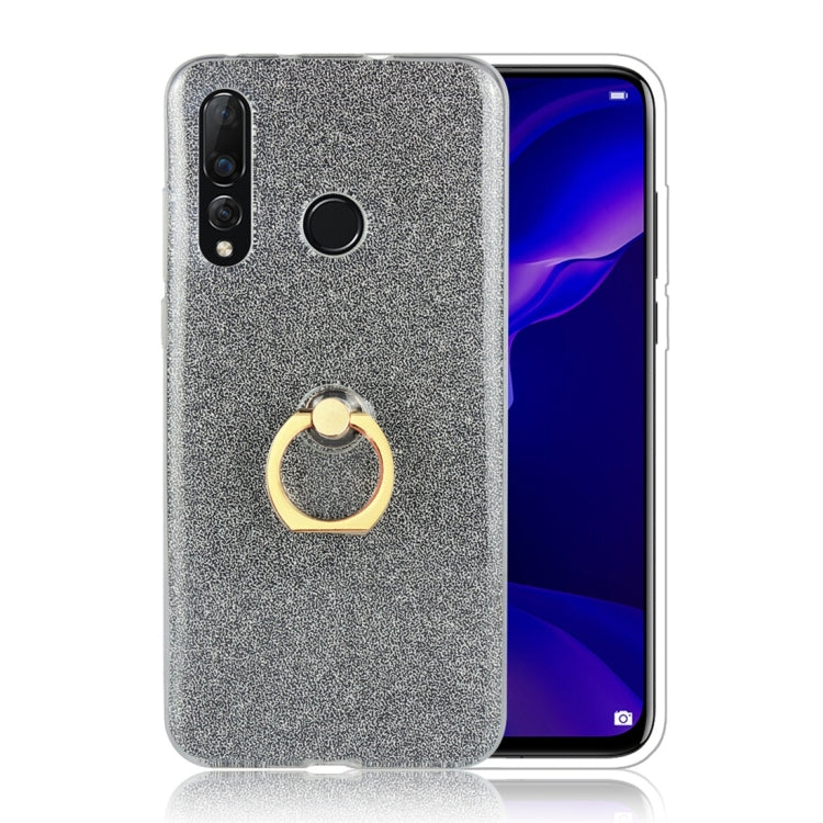 Glittery Powder Shockproof TPU Protective Case for Huawei Nova 4, with 360 Degree Rotation Ring Holder