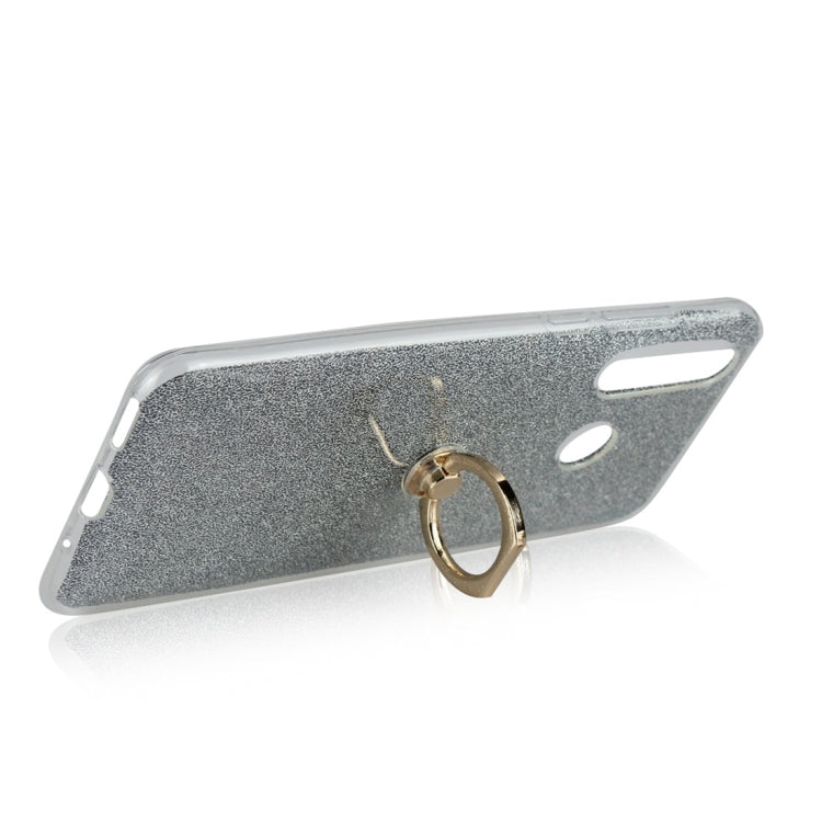 Glittery Powder Shockproof TPU Protective Case for Huawei Nova 4, with 360 Degree Rotation Ring Holder