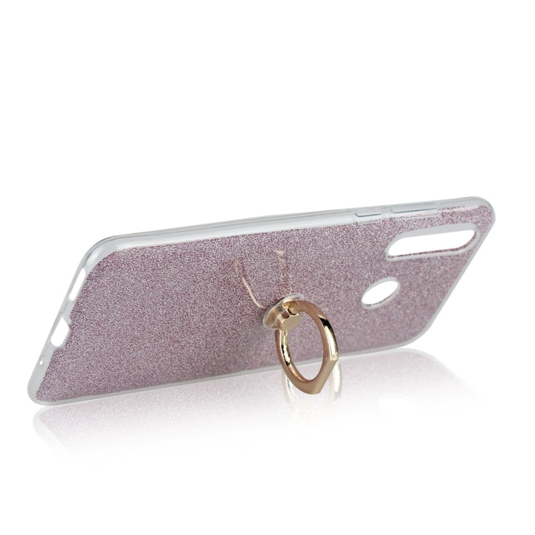 Glittery Powder Shockproof TPU Protective Case for Huawei Nova 4, with 360 Degree Rotation Ring Holder