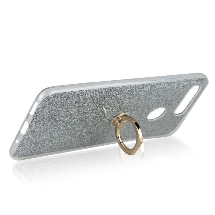 Glittery Powder Shockproof TPU Protective Case for Huawei Honor View 20, with 360 Degree Rotation Ring Holder
