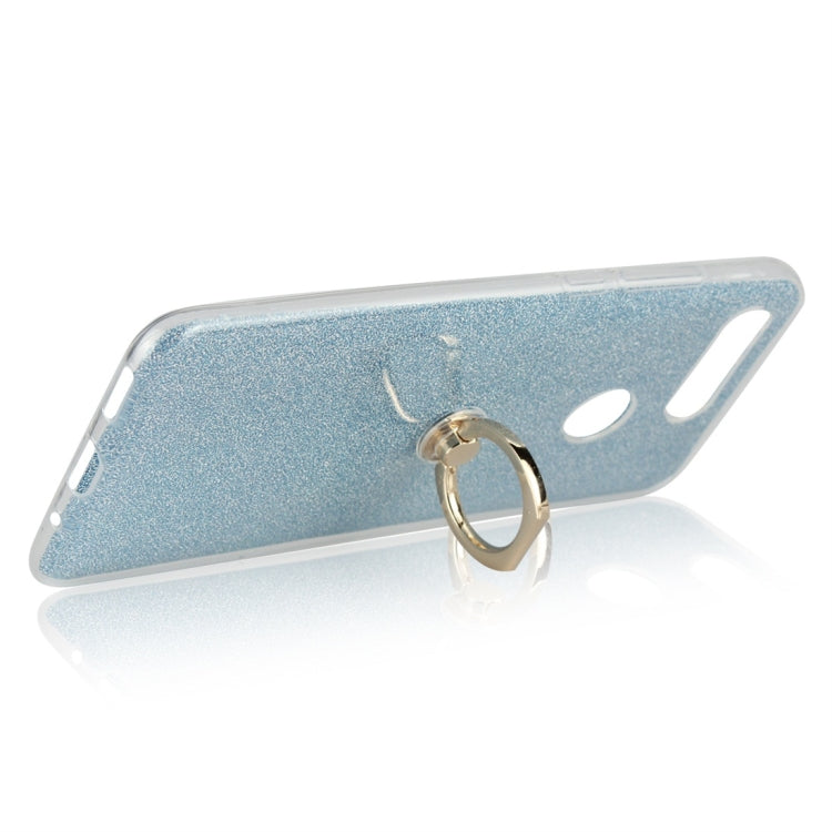 Glittery Powder Shockproof TPU Protective Case for Huawei Honor View 20, with 360 Degree Rotation Ring Holder