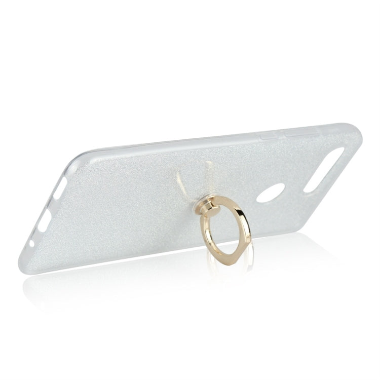 Glittery Powder Shockproof TPU Protective Case for Huawei Honor View 20, with 360 Degree Rotation Ring Holder