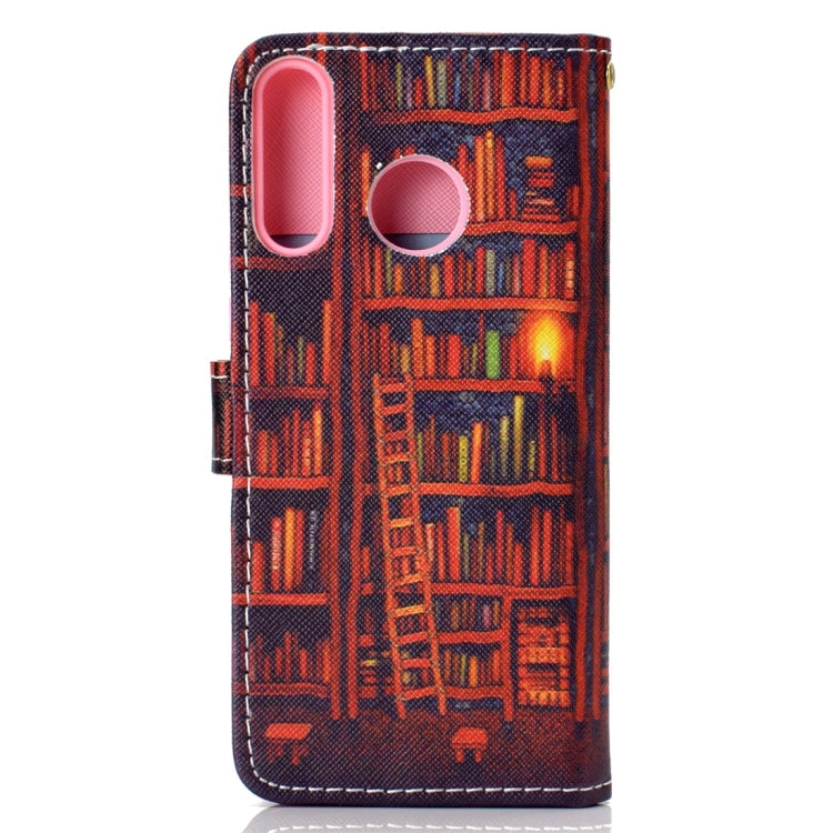 Bookshelf Pattern Colored Drawing Horizontal Flip Leather Case for Huawei P30 Lite, with Holder & Card Slots & Wallet & Lanyard