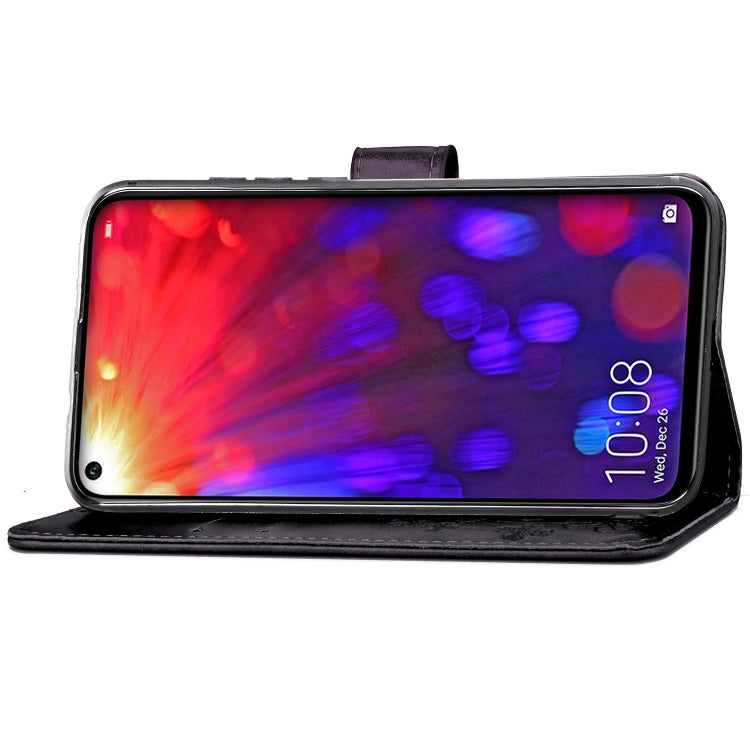 Lucky Clover Pressed Flowers Pattern Leather Case for Huawei V20, with Holder & Card Slots & Wallet & Hand Strap