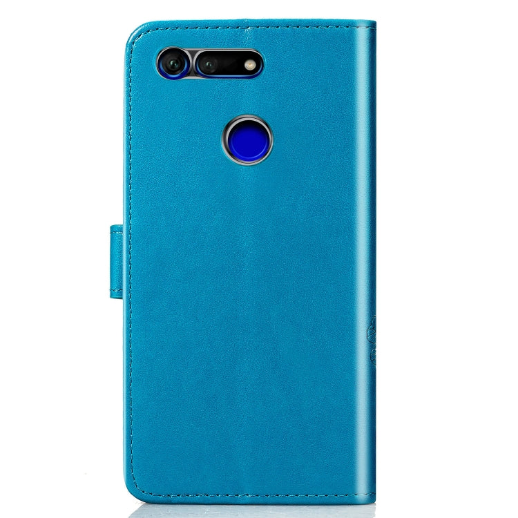 Lucky Clover Pressed Flowers Pattern Leather Case for Huawei V20, with Holder & Card Slots & Wallet & Hand Strap