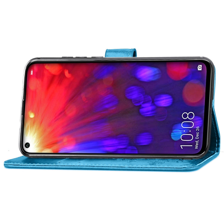 Lucky Clover Pressed Flowers Pattern Leather Case for Huawei V20, with Holder & Card Slots & Wallet & Hand Strap