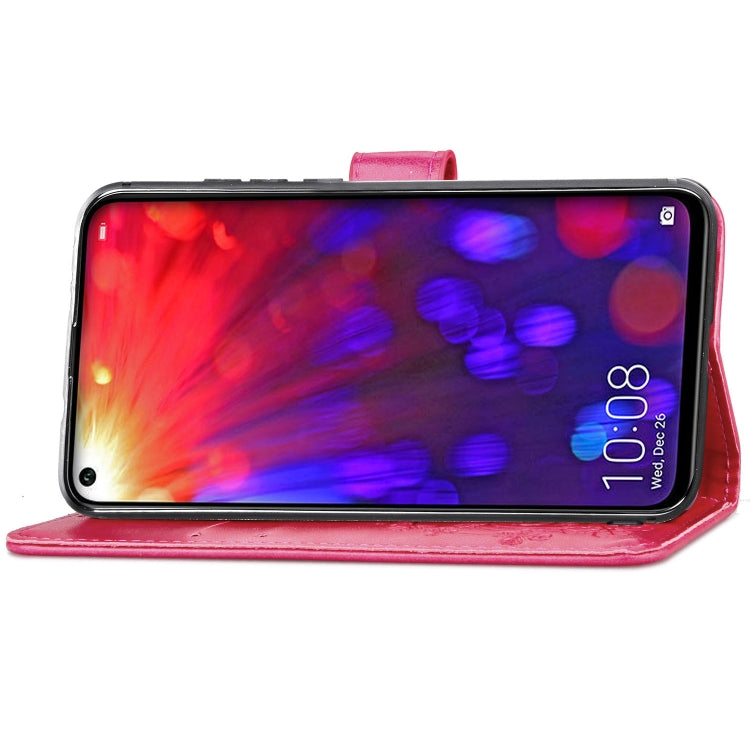 Lucky Clover Pressed Flowers Pattern Leather Case for Huawei V20, with Holder & Card Slots & Wallet & Hand Strap