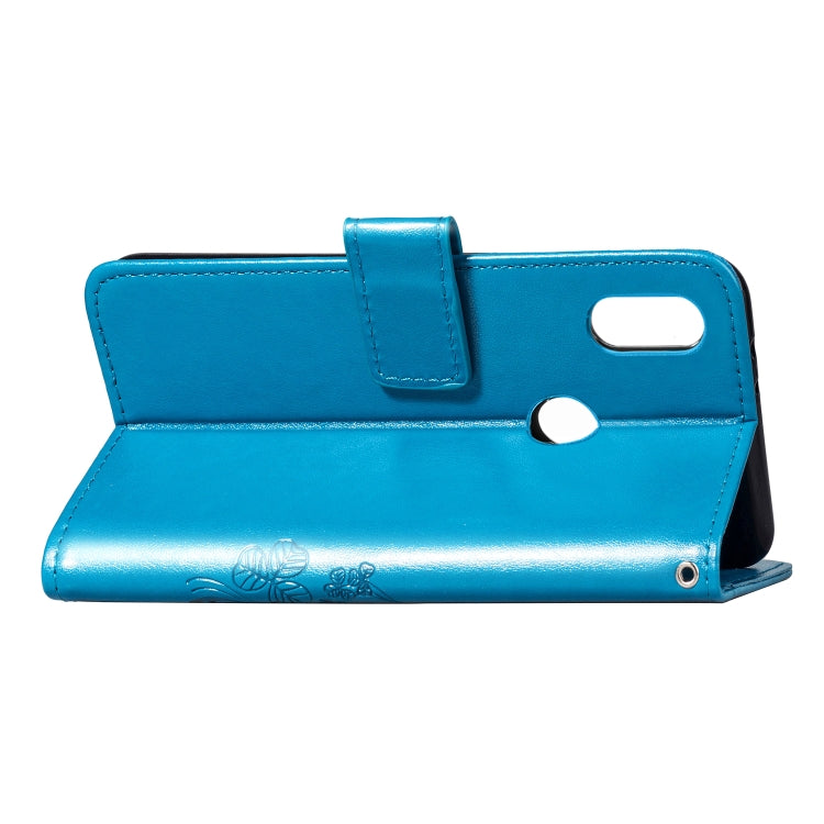 Lucky Clover Pressed Flowers Pattern Leather Case for Huawei Y6 2019, with Holder & Card Slots & Wallet & Hand Strap