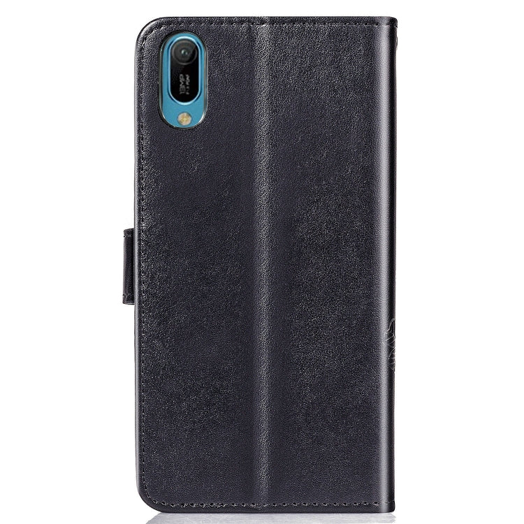 Lucky Clover Pressed Flowers Pattern Leather Case for Huawei Y6 Pro 2019, with Holder & Card Slots & Wallet & Hand Strap