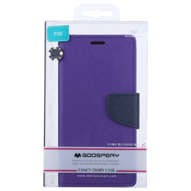 GOOSPERY FANCY DIARY Horizontal Flip PU Leather Case for Huawei P20, with Holder & Card Slots & Wallet