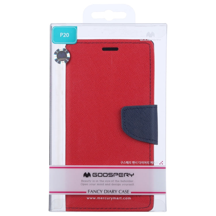 GOOSPERY FANCY DIARY Horizontal Flip PU Leather Case for Huawei P20, with Holder & Card Slots & Wallet