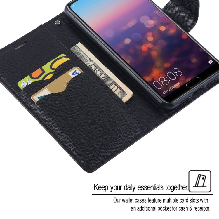 GOOSPERY FANCY DIARY Horizontal Flip PU Leather Case for Huawei P20, with Holder & Card Slots & Wallet