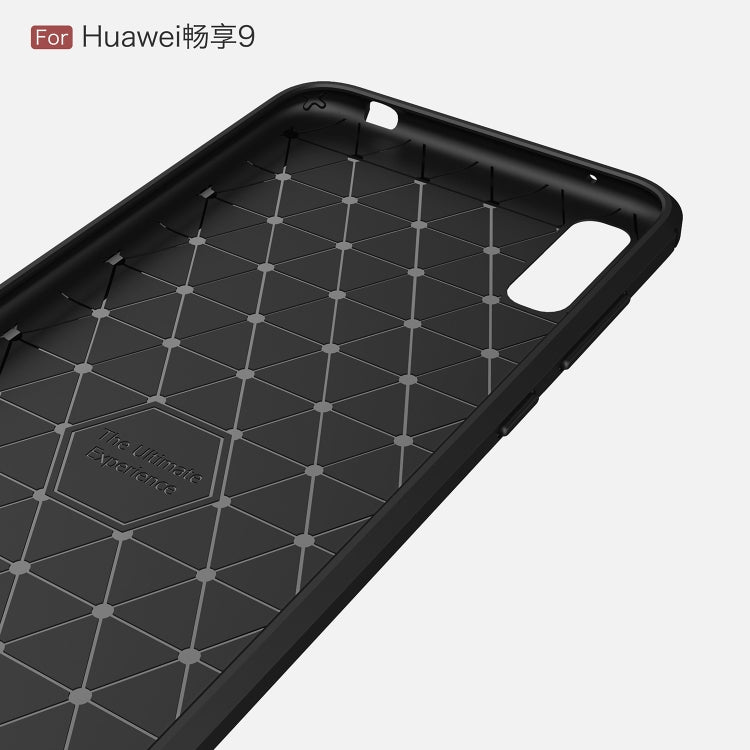 Brushed Texture Carbon Fiber Shockproof TPU Case for Huawei Enjoy 9