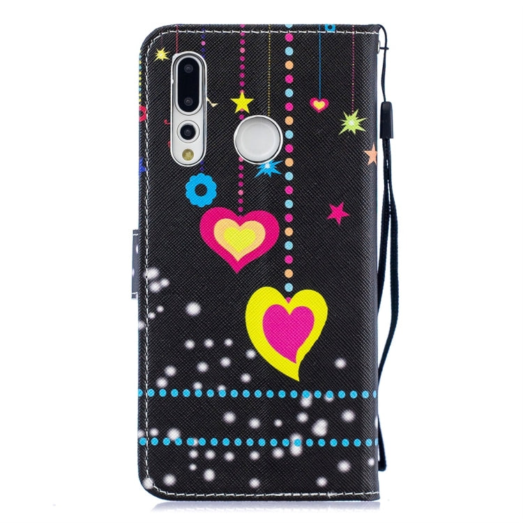 Colorful Heart Pattern Horizontal Flip Leather Case for Huawei Nova 4, with Holder & Card Slots & Wallet