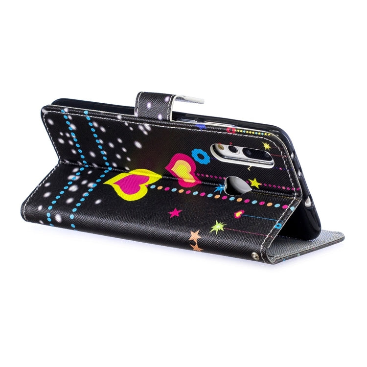 Colorful Heart Pattern Horizontal Flip Leather Case for Huawei Nova 4, with Holder & Card Slots & Wallet