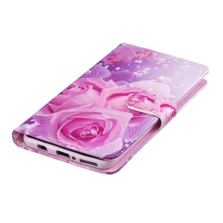Rose Pattern Horizontal Flip Leather Case for Huawei P30 Lite, with Holder & Card Slots & Wallet
