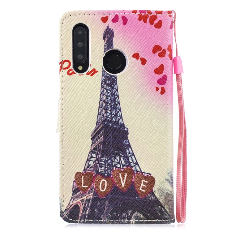 Love Tower Pattern Horizontal Flip Leather Case for Huawei P30 Lite, with Holder & Card Slots & Wallet
