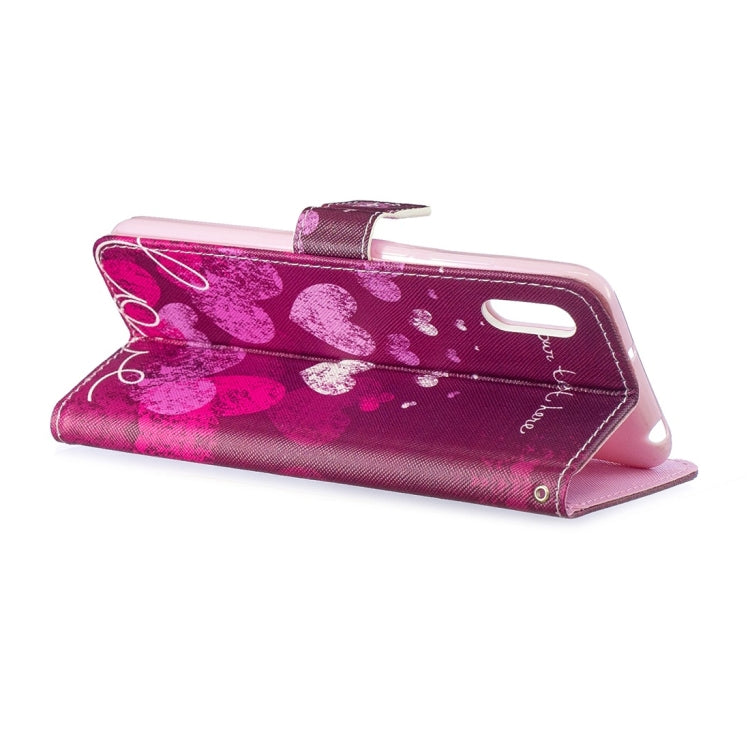 Letter Heart Pattern Horizontal Flip Leather Case for Huawei Y6 Pro (2019), with Holder & Card Slots & Wallet