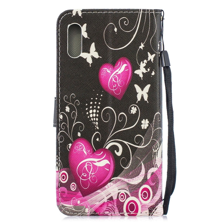 Little Peach Heart Pattern Horizontal Flip Leather Case for Huawei Y6 Pro (2019), with Holder & Card Slots & Wallet