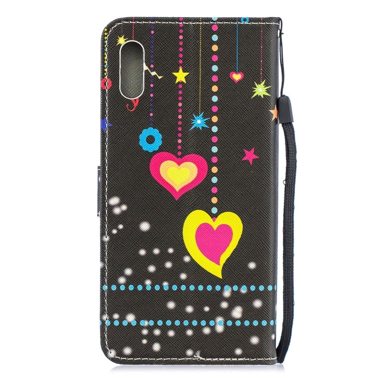 Colorful Heart Pattern Horizontal Flip Leather Case for Huawei Y6 Pro (2019), with Holder & Card Slots & Wallet