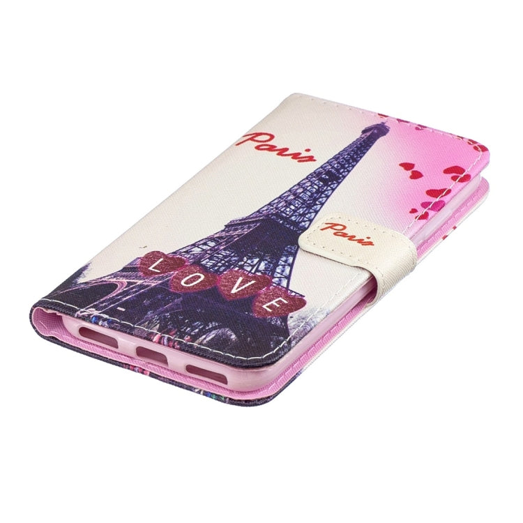 Love Tower Pattern Horizontal Flip Leather Case for Huawei Y6 Pro (2019), with Holder & Card Slots & Wallet