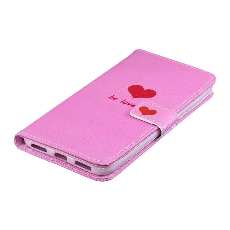 Heart Pattern Horizontal Flip Leather Case for Huawei Y7 (2019), with Holder & Card Slots & Wallet