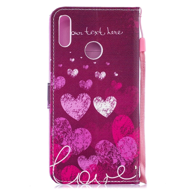 Letter Heart Pattern Horizontal Flip Leather Case for Huawei Y7 (2019), with Holder & Card Slots & Wallet