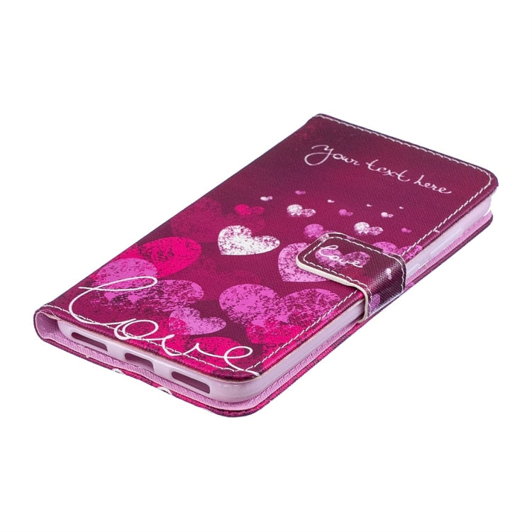 Letter Heart Pattern Horizontal Flip Leather Case for Huawei Y7 (2019), with Holder & Card Slots & Wallet