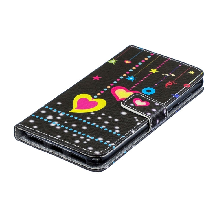 Colorful Heart Pattern Horizontal Flip Leather Case for Huawei Y7 (2019), with Holder & Card Slots & Wallet