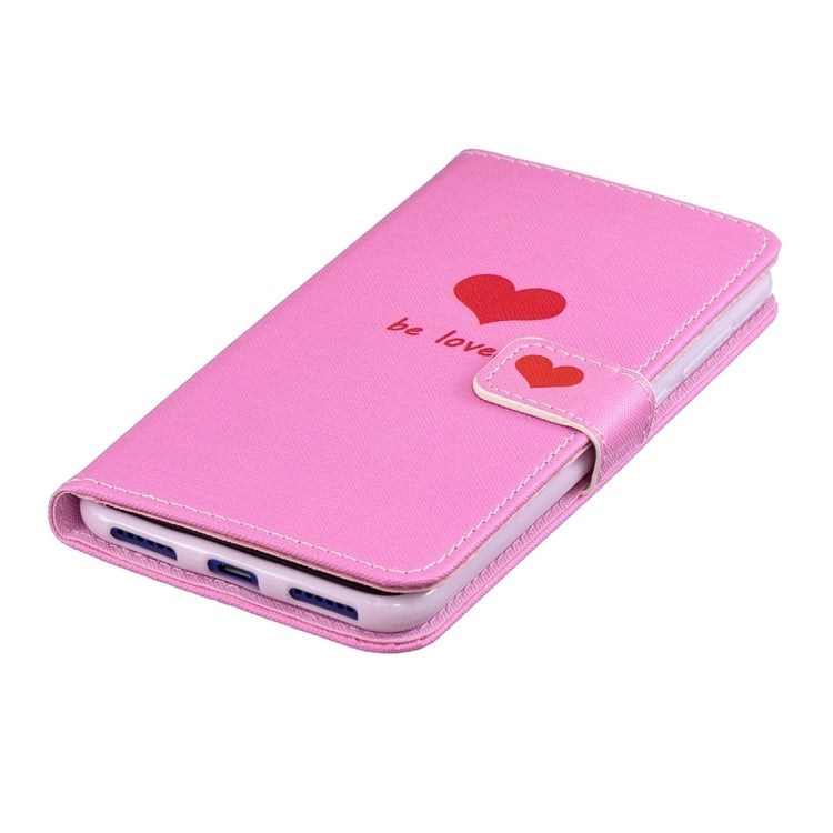 Heart Pattern Horizontal Flip Leather Case for Huawei Enjoy 9, with Holder & Card Slots & Wallet