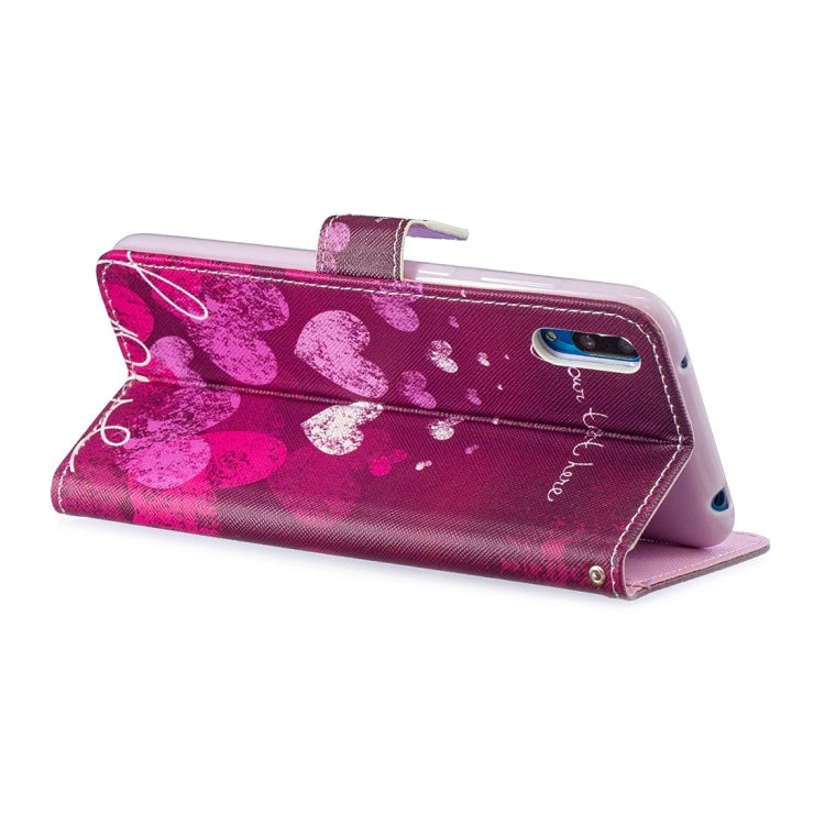 Letter Heart Pattern Horizontal Flip Leather Case for Huawei Enjoy 9, with Holder & Card Slots & Wallet