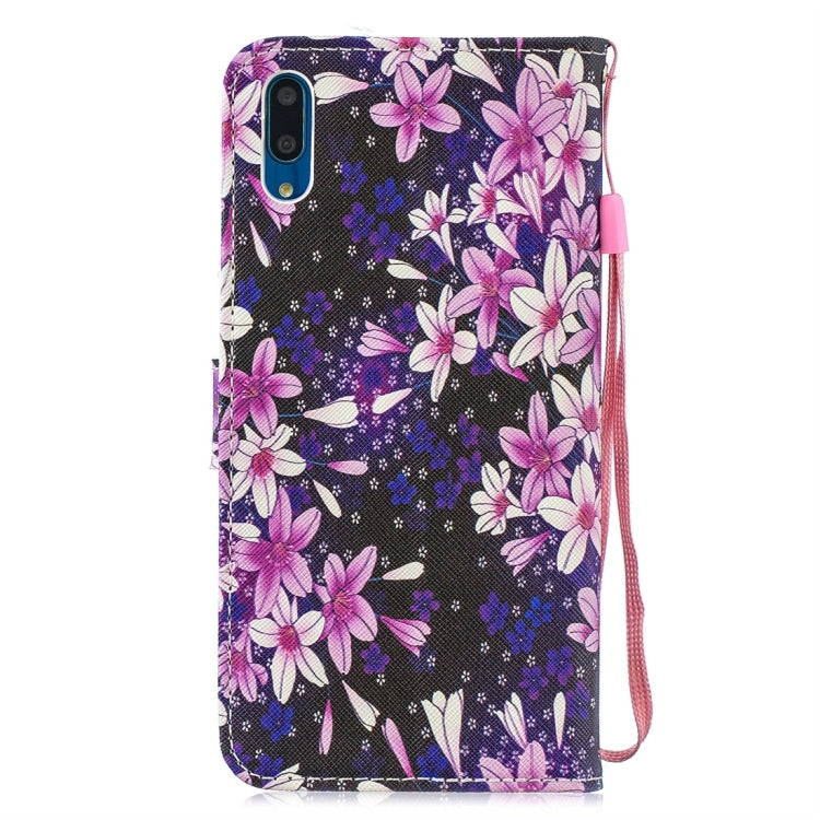 Lily Pattern Horizontal Flip Leather Case for Huawei Enjoy 9, with Holder & Card Slots & Wallet