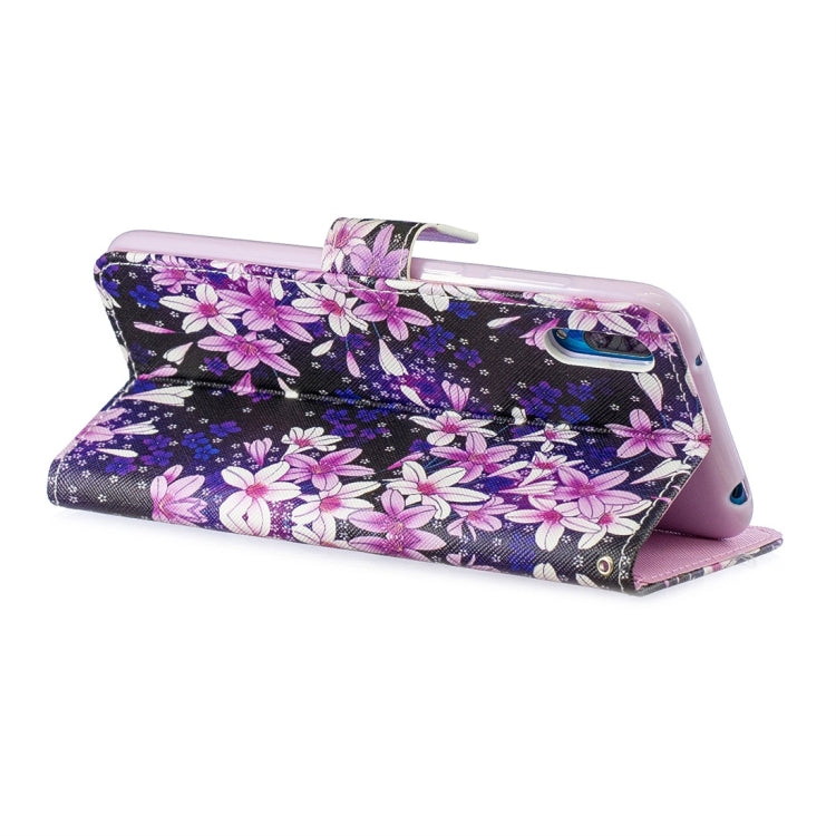 Lily Pattern Horizontal Flip Leather Case for Huawei Enjoy 9, with Holder & Card Slots & Wallet