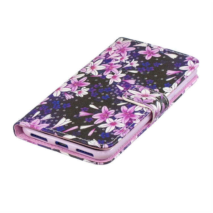 Lily Pattern Horizontal Flip Leather Case for Huawei Enjoy 9, with Holder & Card Slots & Wallet