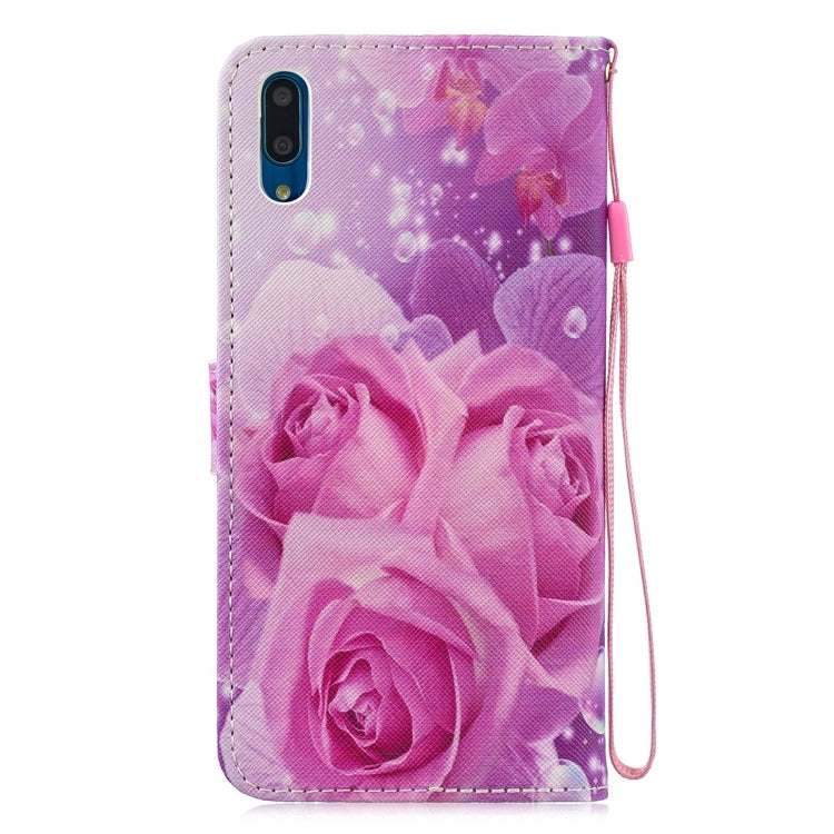 Rose Pattern Horizontal Flip Leather Case for Huawei Enjoy 9, with Holder & Card Slots & Wallet