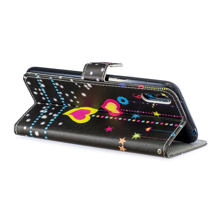Colorful Heart Pattern Horizontal Flip Leather Case for Huawei Enjoy 9, with Holder & Card Slots & Wallet