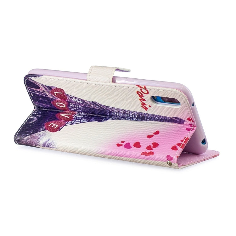Love Tower Pattern Horizontal Flip Leather Case for Huawei Enjoy 9, with Holder & Card Slots & Wallet