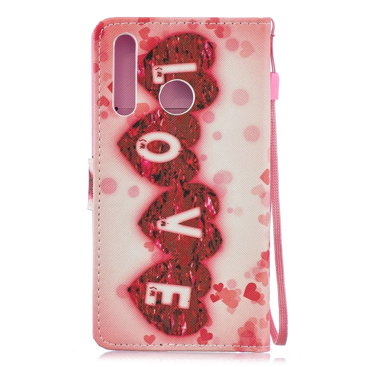 Love Pattern Horizontal Flip Leather Case for Huawei Enjoy 9s, with Holder & Card Slots & Wallet