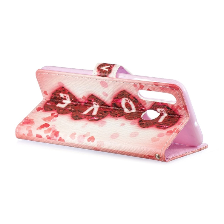 Love Pattern Horizontal Flip Leather Case for Huawei Enjoy 9s, with Holder & Card Slots & Wallet