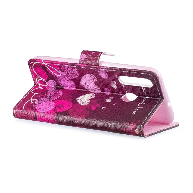 Letter Heart Pattern Horizontal Flip Leather Case for Huawei Enjoy 9s, with Holder & Card Slots & Wallet