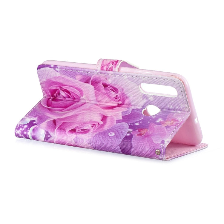 Rose Pattern Horizontal Flip Leather Case for Huawei Enjoy 9s, with Holder & Card Slots & Wallet