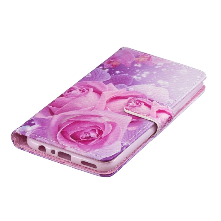 Rose Pattern Horizontal Flip Leather Case for Huawei Enjoy 9s, with Holder & Card Slots & Wallet